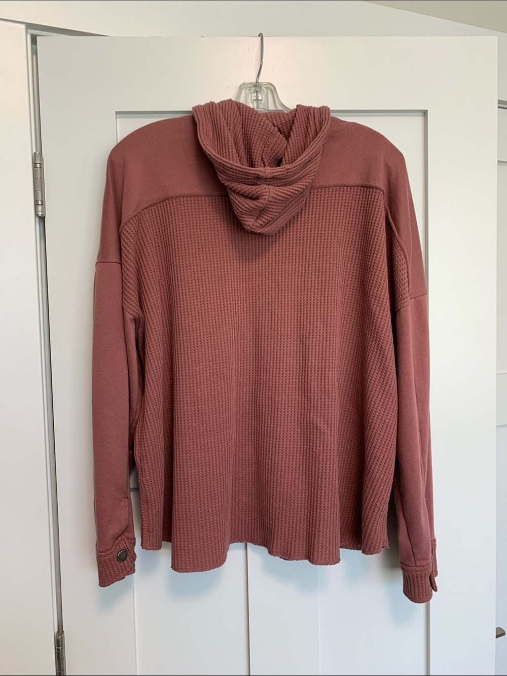 Maurices Hooded Button-Front Utility Jacket - Dusty Rose - Picture 6 of 10
